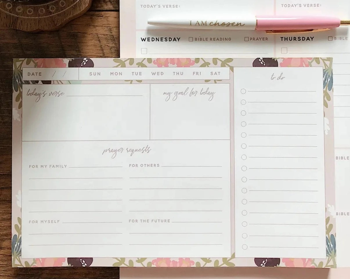 Daily Notepad • Pink Floral