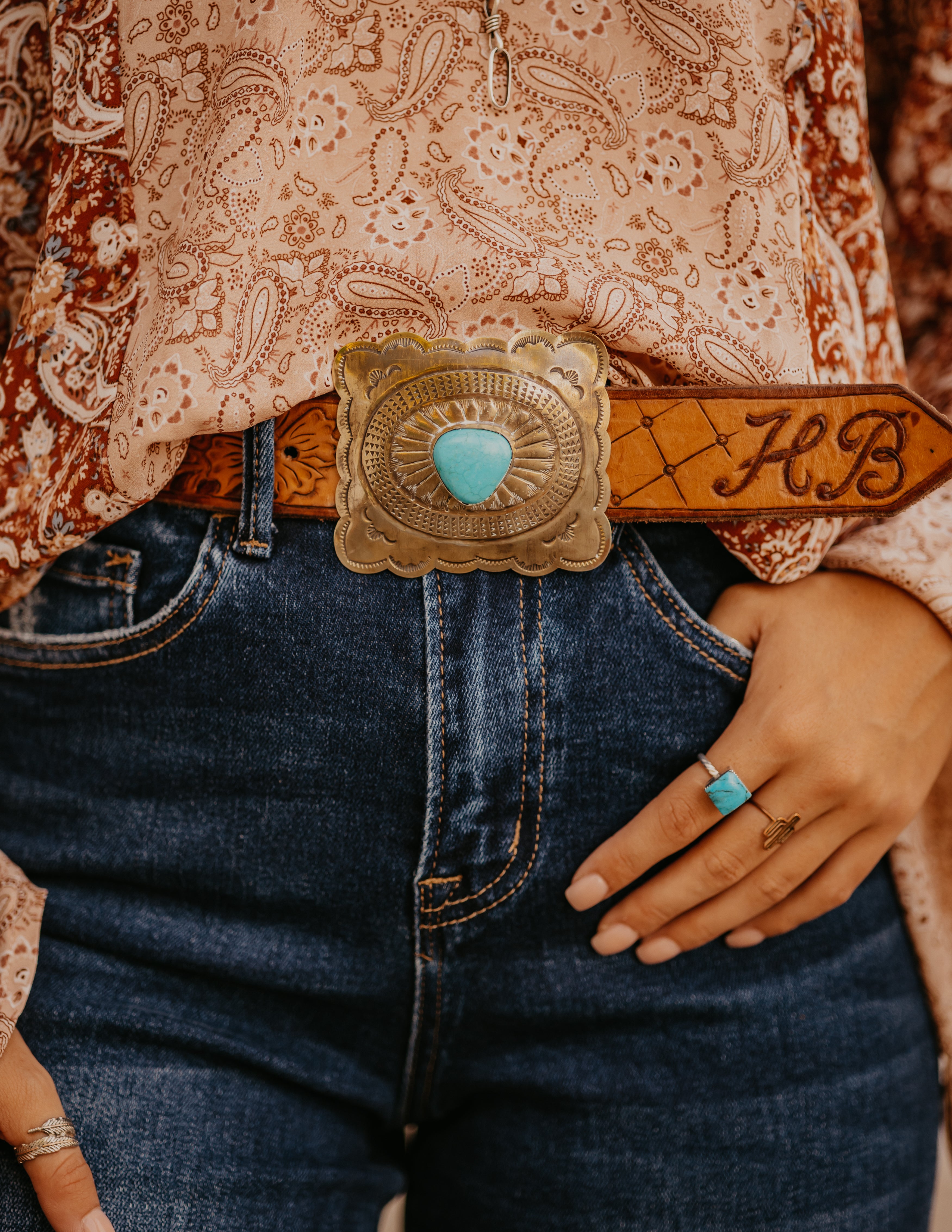 The Badlands Turquoise Buckle - The Branded Blonde