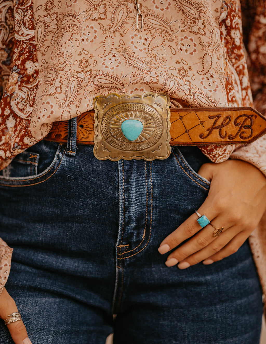 The Badlands Turquoise Buckle - The Branded Blonde