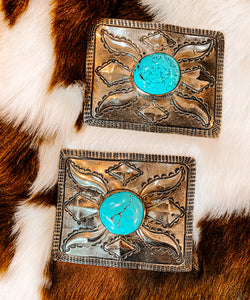 The Badlands Turquoise Buckle - The Branded Blonde