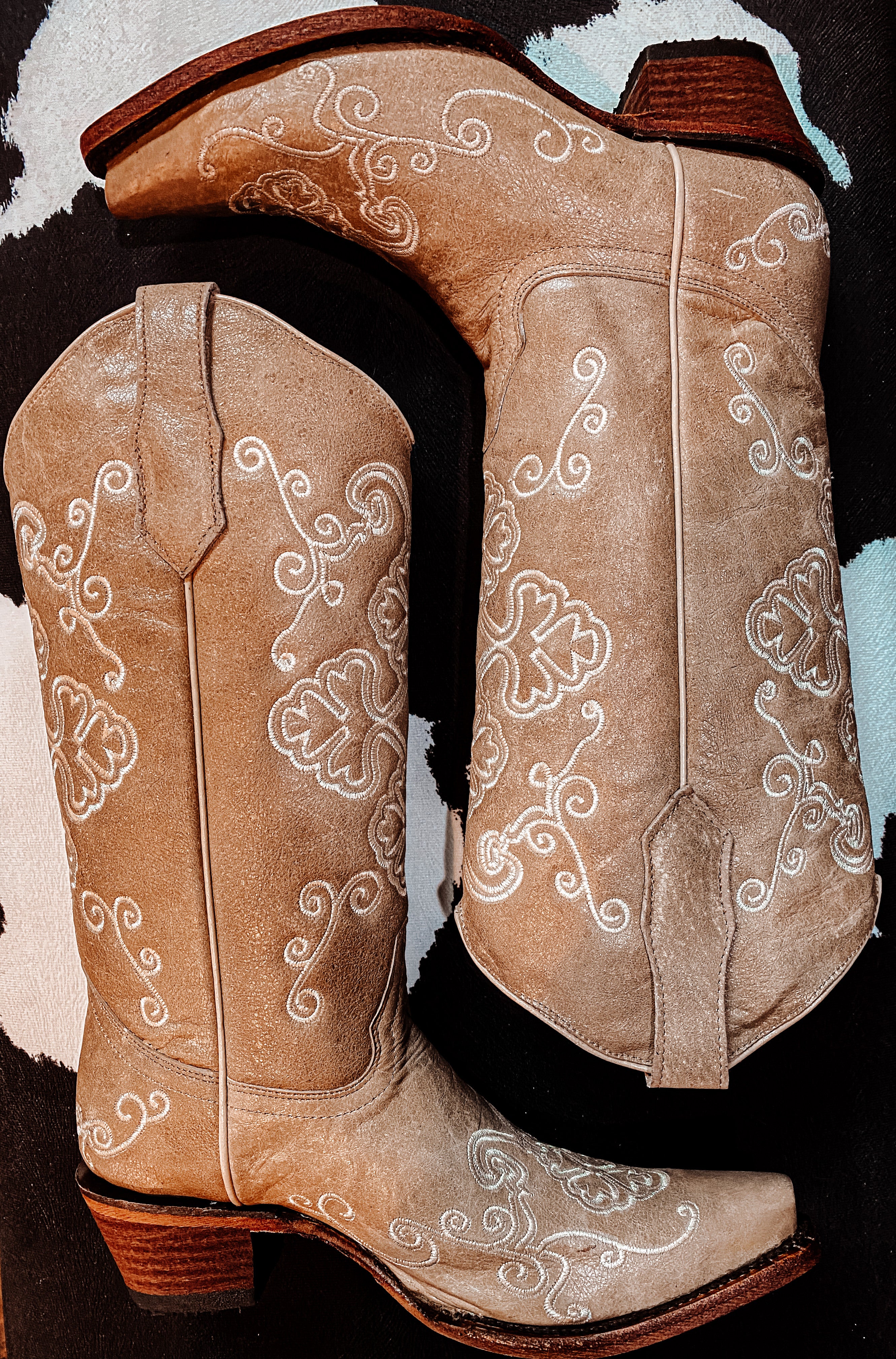 Bone Embroidered Boot - The Branded Blonde