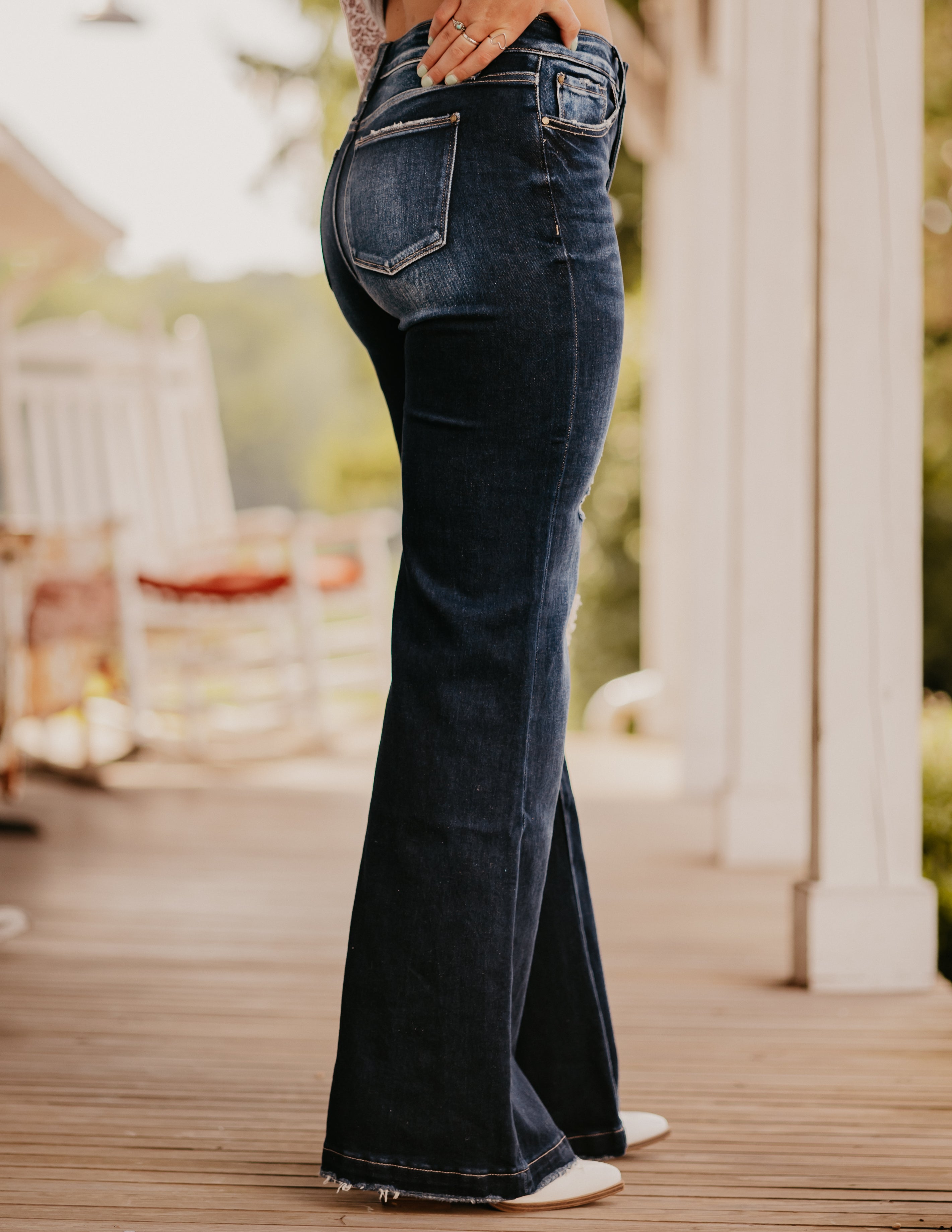 The Sidney Flare in Dark Wash