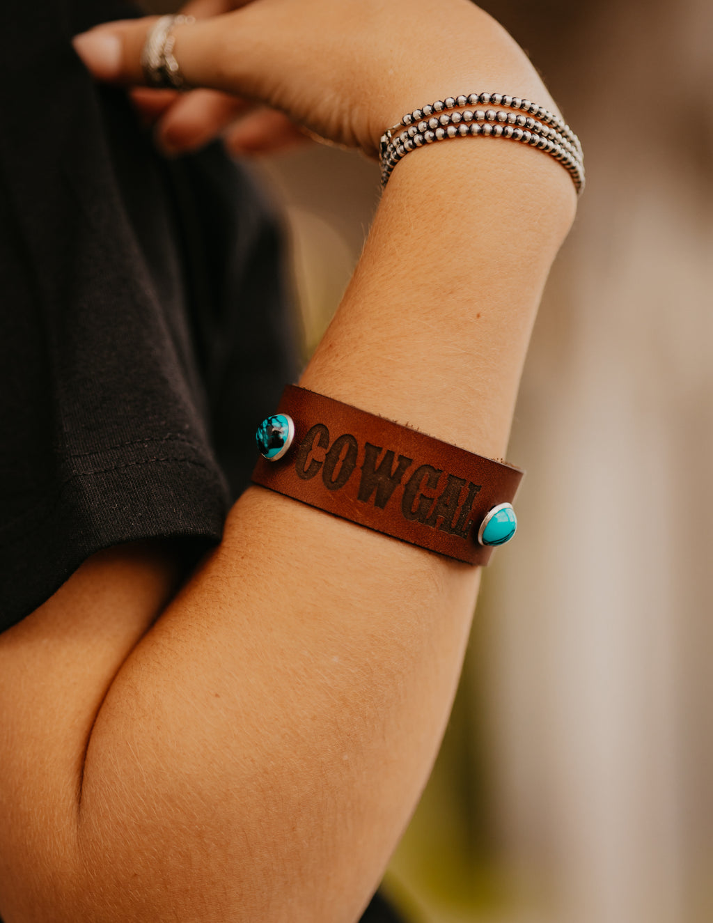 Turquoise Stone Bracelet {multiple sayings} - The Branded Blonde