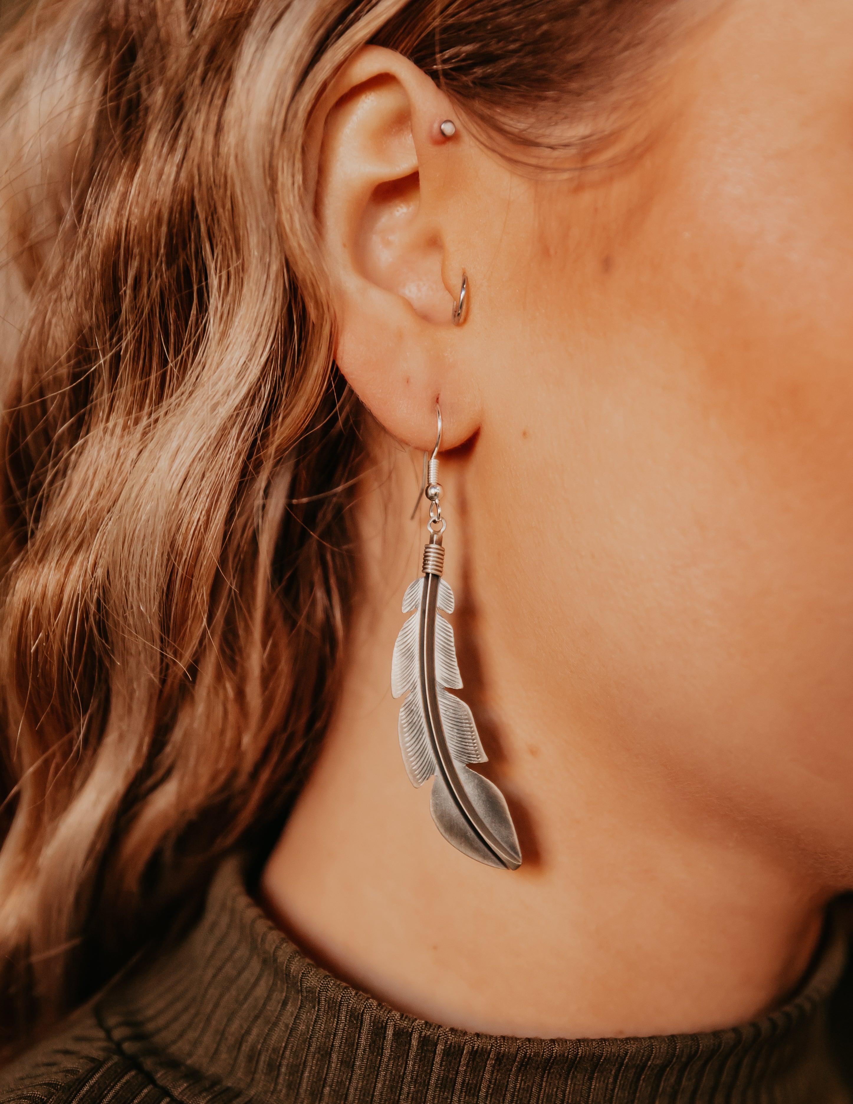 Feather clearance earrings women